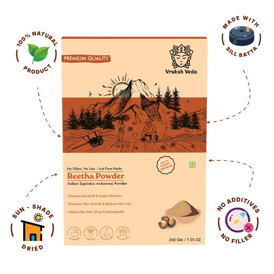 Pure Reetha Powder – Natural Hair Cleanser for Scalp Health and Chemical-Free Shine