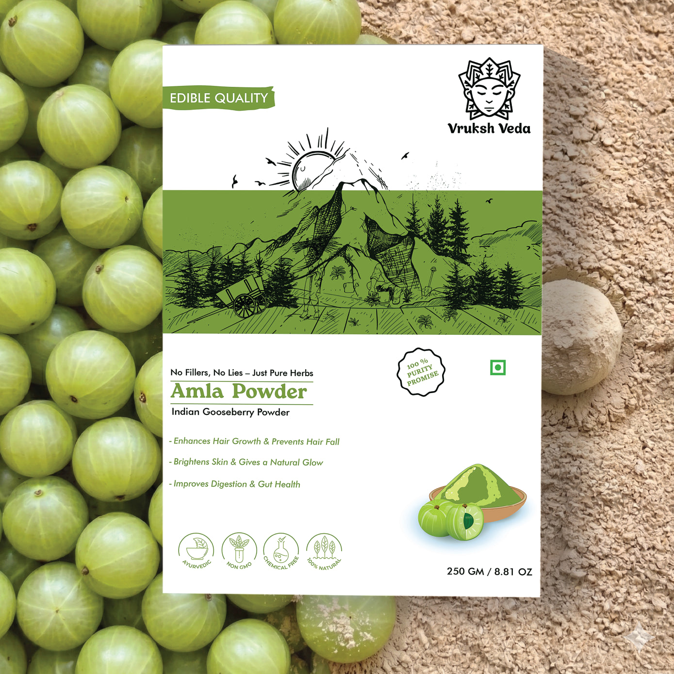 Pure Amla Powder – The Stone-Ground "Vitamin C Powerhouse" for Radiant Skin, Immune Resilience, and Total Vitality