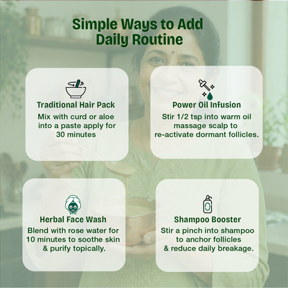 Pure Bhringraj Powder – The "King of Hair" for Root Strengthening and Natural Pigment Restoration