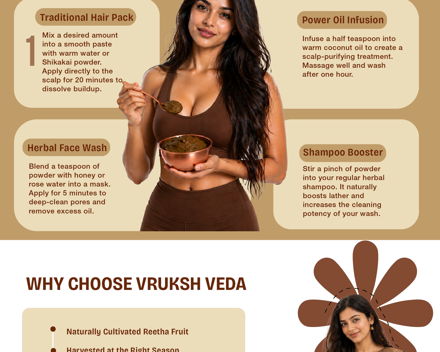 Pure Reetha Powder – Natural Hair Cleanser for Scalp Health and Chemical-Free Shine
