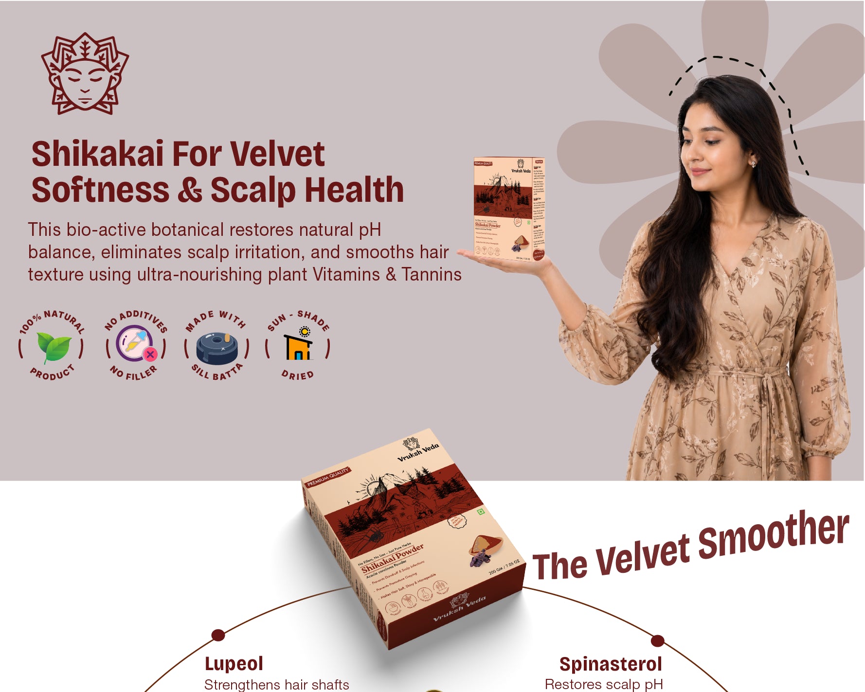 Pure Shikakai Powder – Natural pH-Balanced Cleanser for Silky Texture and Scalp Cooling
