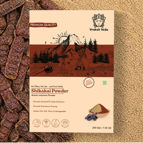 Pure Shikakai Powder – Natural pH-Balanced Cleanser for Silky Texture and Scalp Cooling