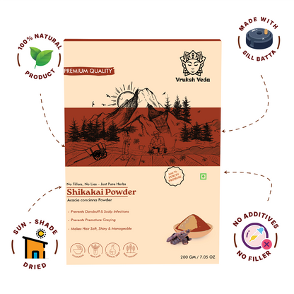 Pure Shikakai Powder – Natural pH-Balanced Cleanser for Silky Texture and Scalp Cooling