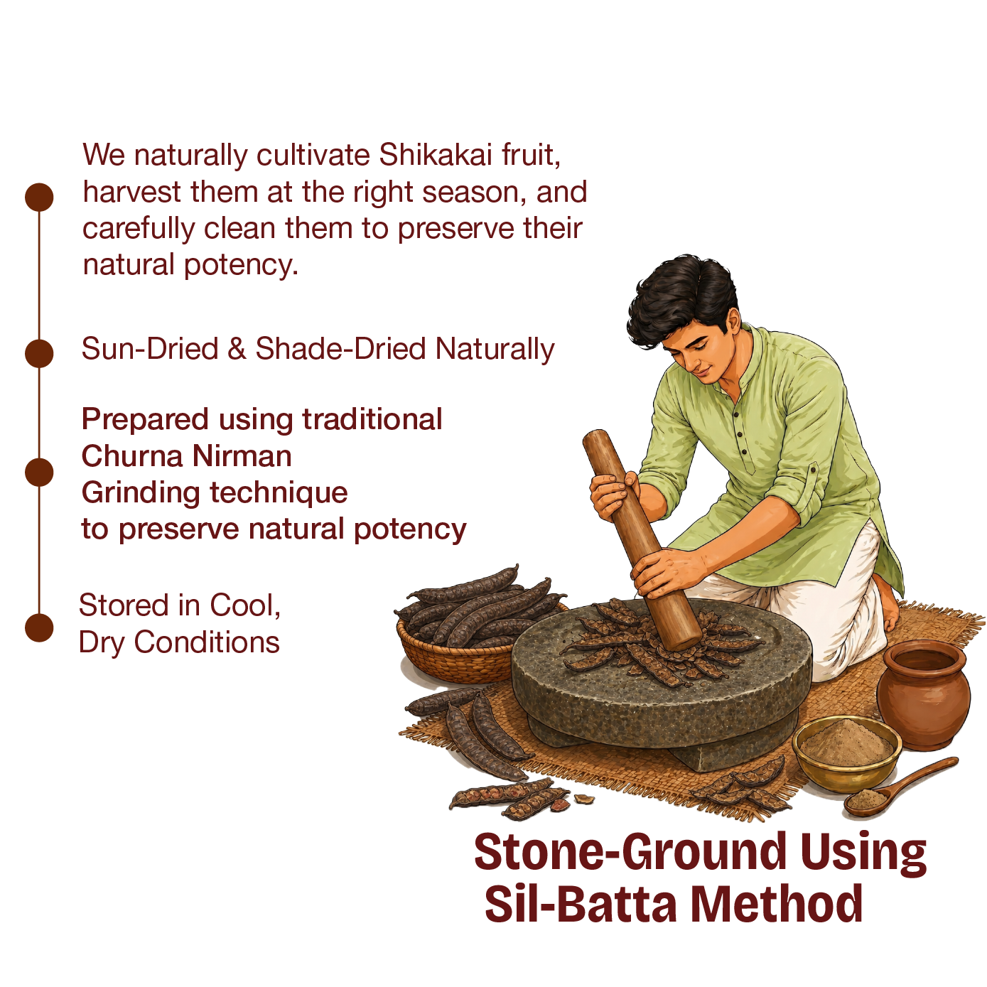 Pure Shikakai Powder – Natural pH-Balanced Cleanser for Silky Texture and Scalp Cooling