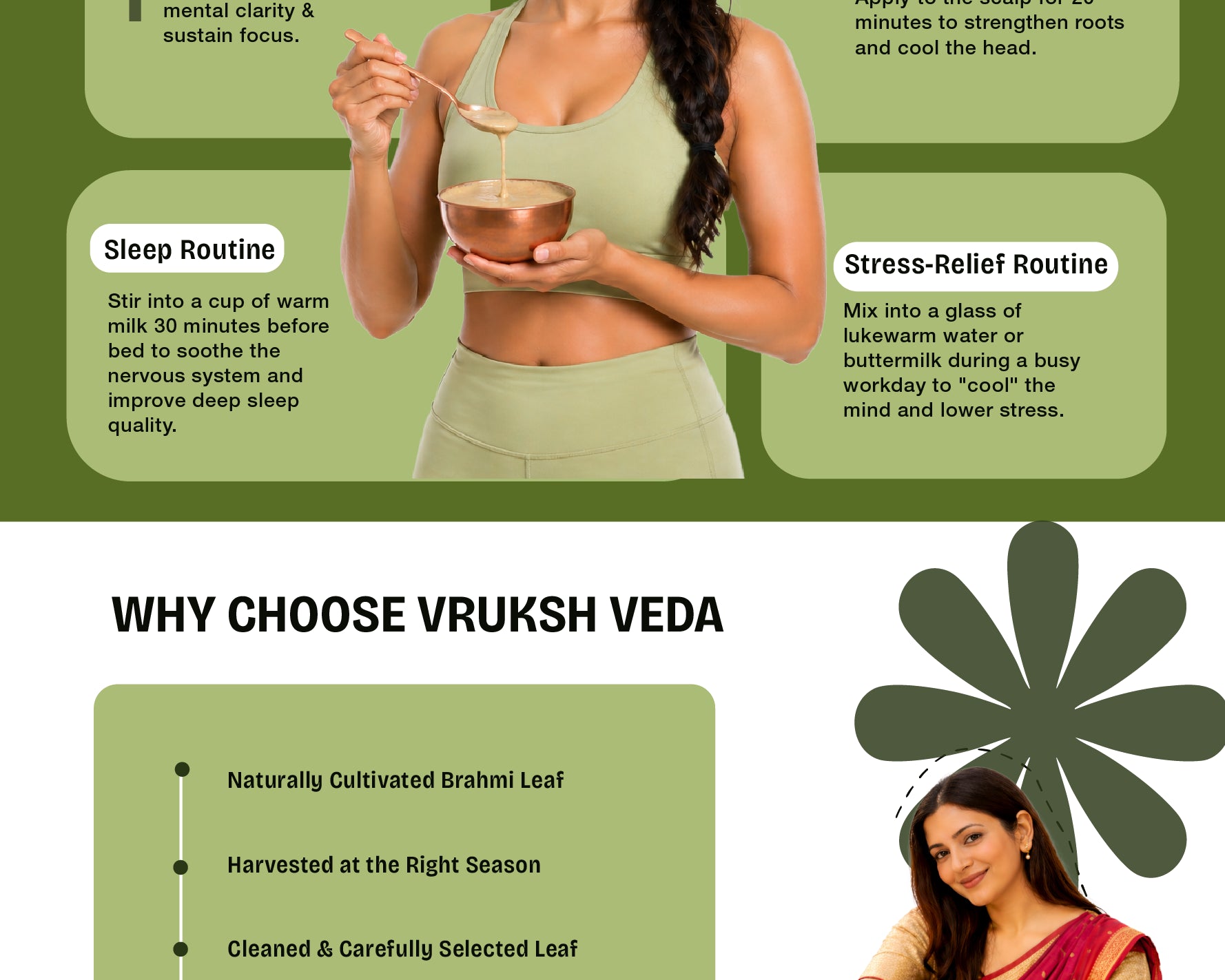 Vruksh Veda Pure Brahmi Powder – The Stone-Ground "Brain Tonic" for Mental Clarity, Sharp Focus, and Natural Stress Resilience