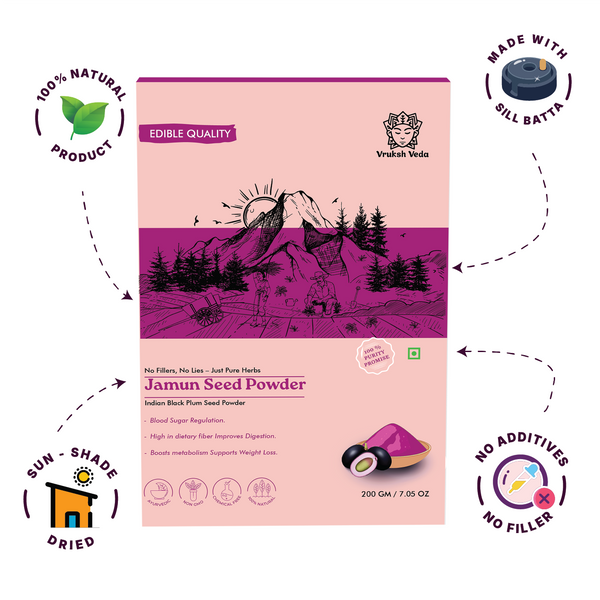 Jamun Seed Powder – 100% Raw, Sun-Dried & Stone-Ground Seeds for Pure, Plant-Based Wellness