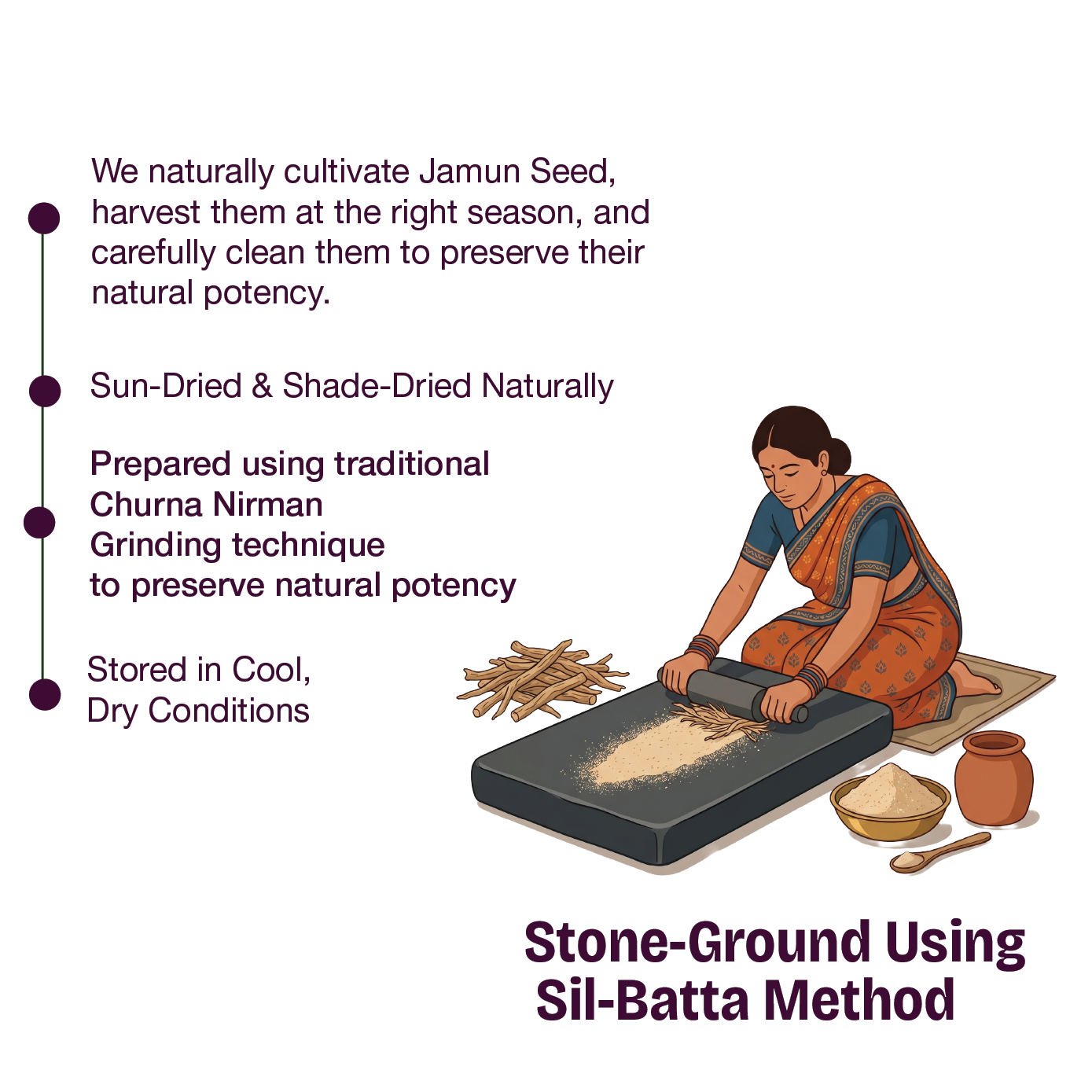 Jamun Seed Powder – 100% Raw, Sun-Dried & Stone-Ground Seeds for Pure, Plant-Based Wellness