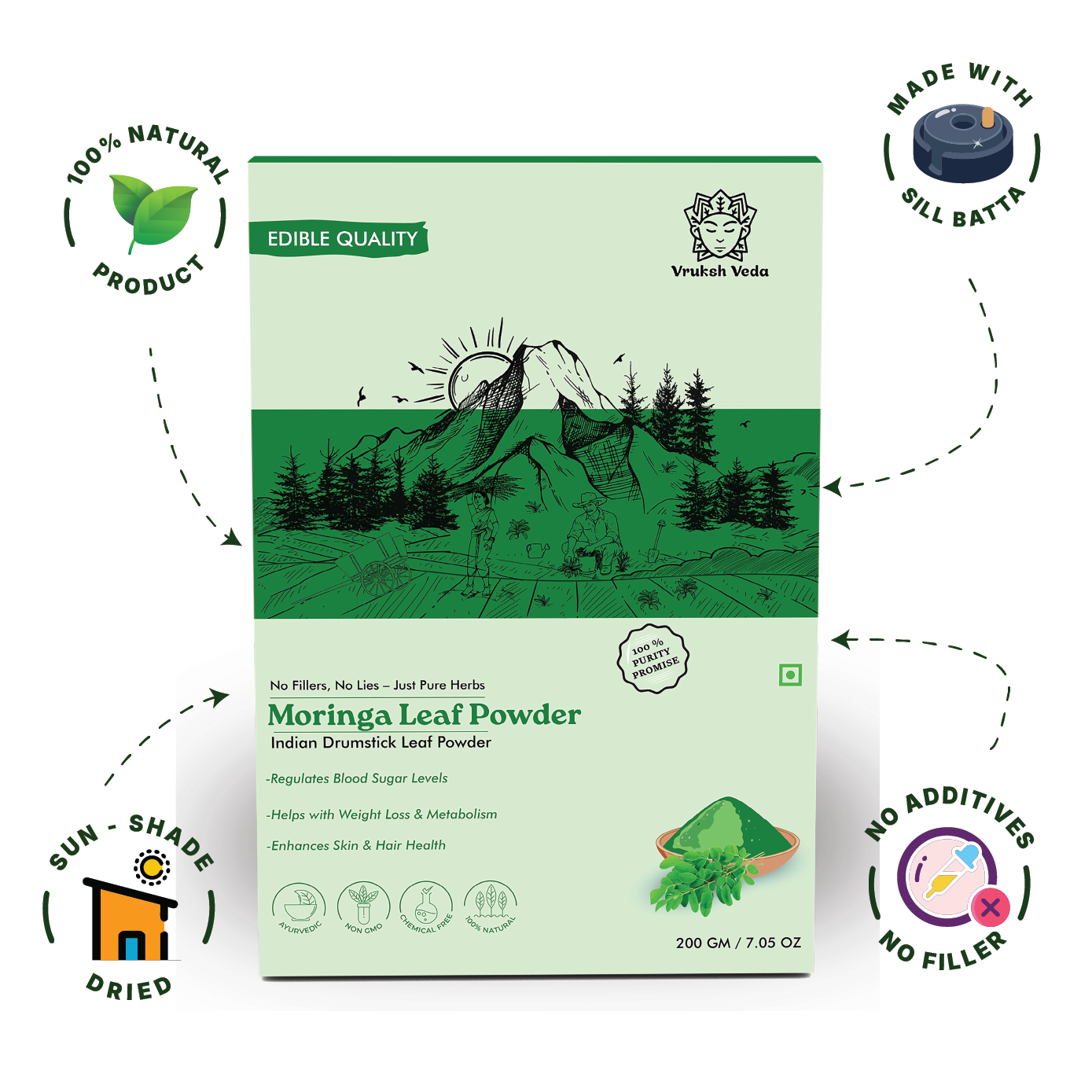 Natural Moringa Powder – The Stone-Ground "Superfood" for Natural Immunity, Daily Energy, and Cellular Detox