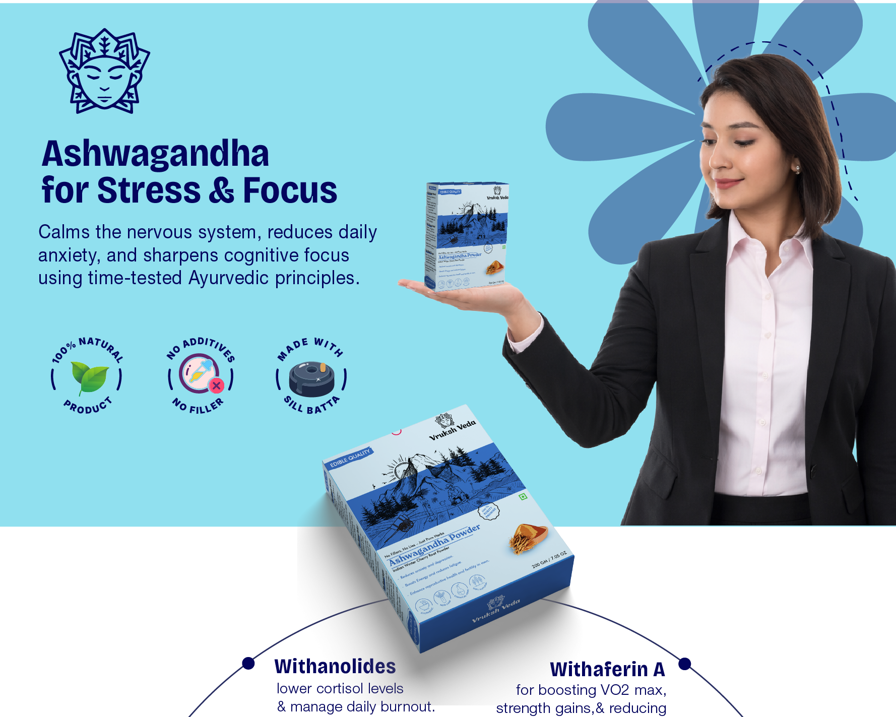 Pure Ashwagandha Powder – The Stone-Ground "Stress-Shield" for Deep Resilience, Vital Energy, and Total Mind-Body Balance