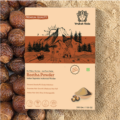 Pure Reetha Powder – Natural Hair Cleanser for Scalp Health and Chemical-Free Shine