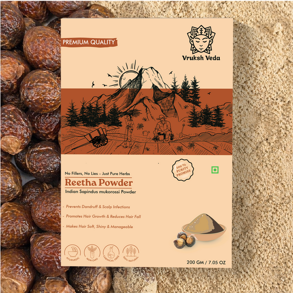 Pure Reetha Powder – Natural Hair Cleanser for Scalp Health and Chemical-Free Shine